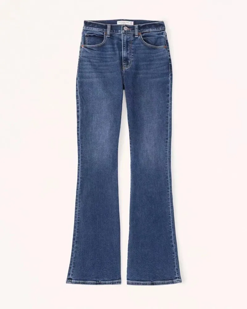 Flare Jeans Pants Women Vintage Denim Ladies Jeans Women High Waist Fashion Stretch Pocket Trousers Plus Size Wide Leg Jeans