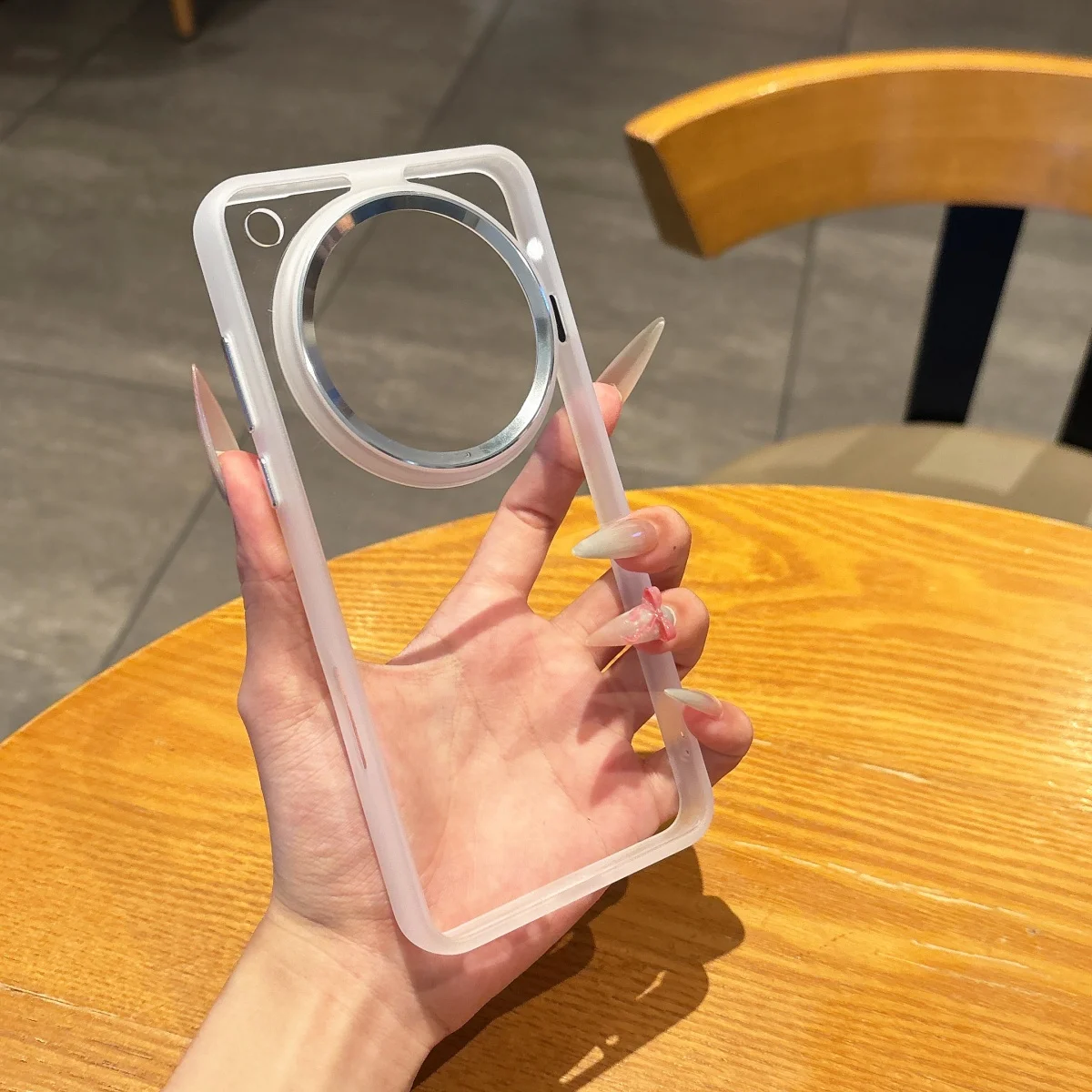 Luxury Transparent Acrylic Phone Case with Metal Lens Protector - Shockproof Cover