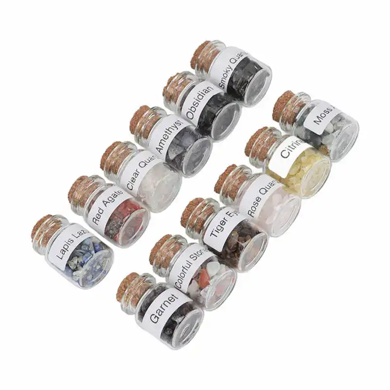 

Healing Stones Wishing Bottles Natural Stone Chip Set for Reiki for Chakra