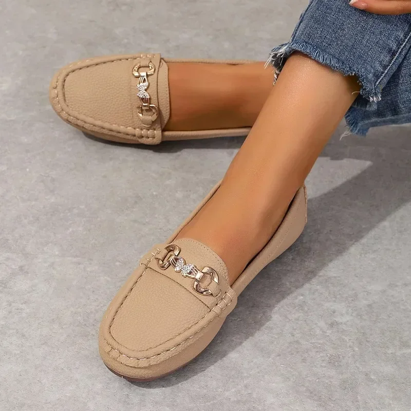 Women Flats Casual Shoes Slip on Autumn Round Toe