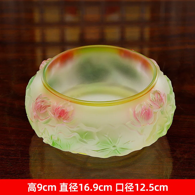 Coloured Glaze Buddha Ware Household Use Worship Buddha Suit, Water Supply Cup, Fruit Plate, Buddha Lamp, Incense Burner, Vase 5
