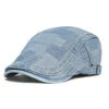 Four Seasons Soft Denim Beret Hat Washed Distressed Peaked Cap Adjustable Cotton Newsboy Cap Vintage Ivy Hats Flat 4