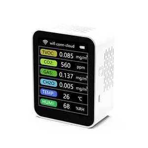 Tuya Smart Wifi CO2 Detector Sensor Air Quality Monitor TVOC CO2 Gas CH2O Temperature Humidity Meter Detector