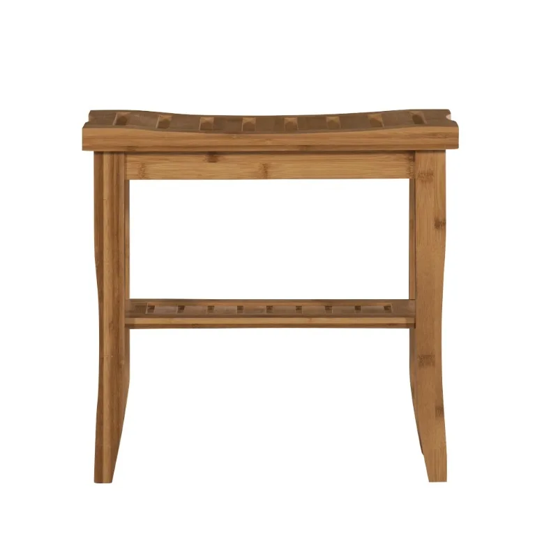 Bracken Bathroom Stool with Shelf, 18" Seat Height, 3