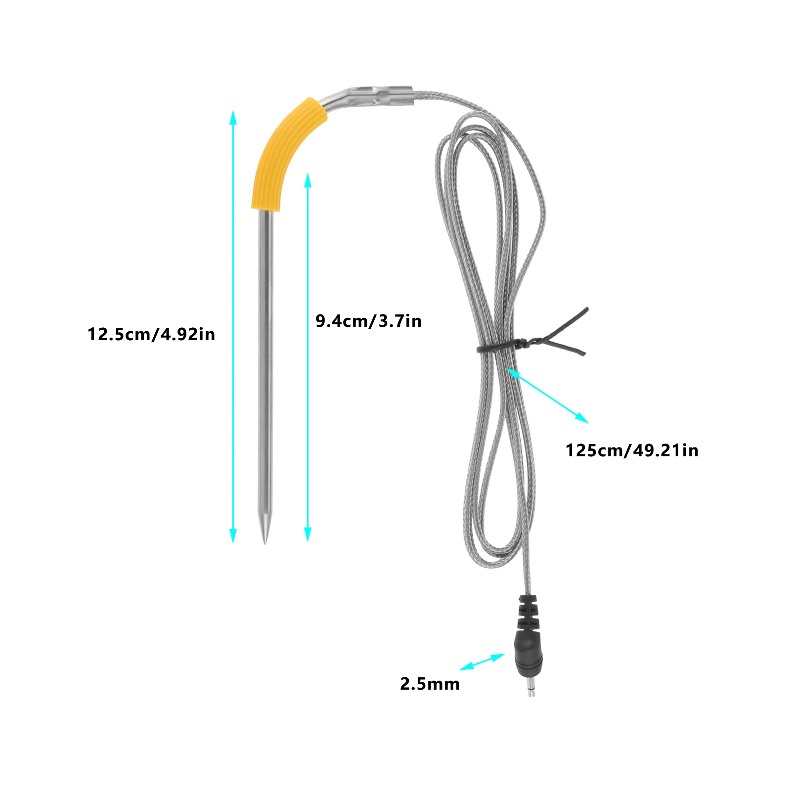 2Pcs Stainless Steel Grill Probe Fit for Weber Igrill 2,Igrill Mini,Igrill 3 with 2 Probe Clip Holders Replace Temperature