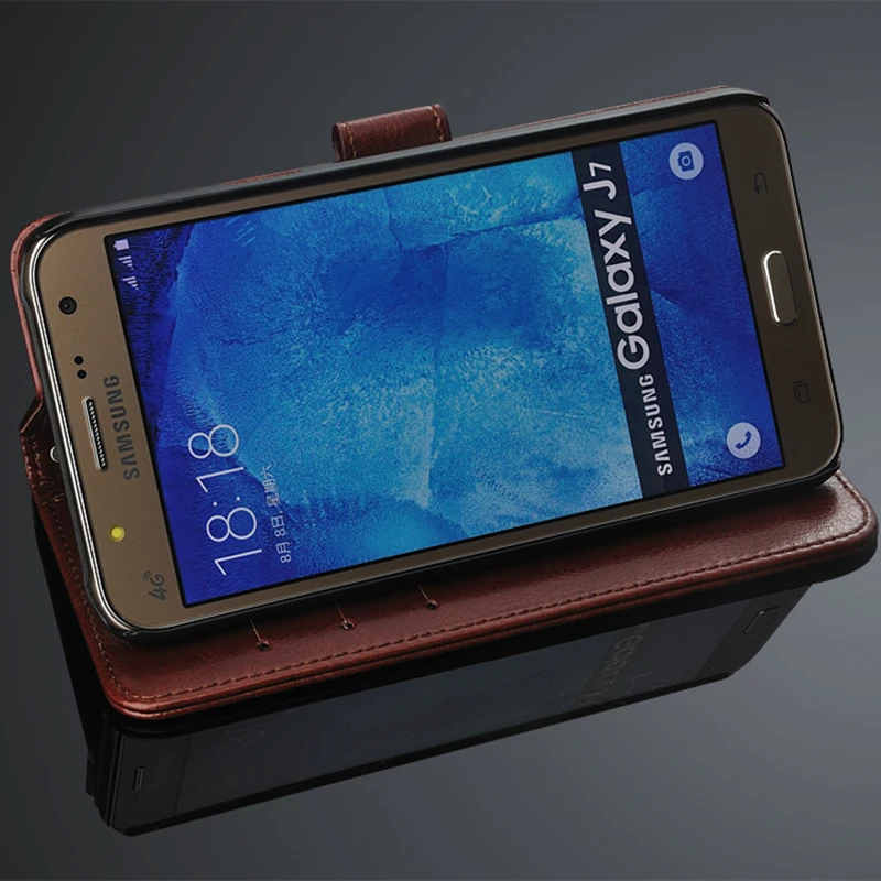 Fundas 삼성 갤럭시 J7 용 카드 홀더 커버 케이스, 2016 가죽 폰 케이스, 초박형 지갑 플립 커버