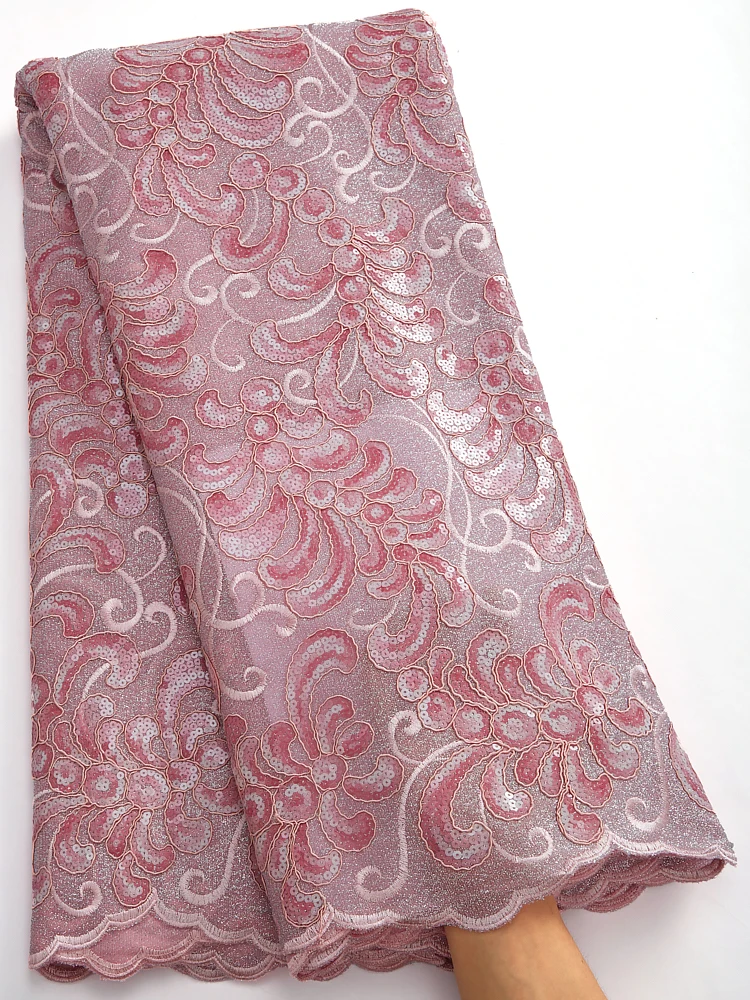 

Zhenguiru African Velvet Lace Fabric With Sequins Nigerian French Velvet Laces Fabrics For Women Wedding Dress A2868