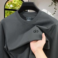 T-shirt à col rond pour homme, nouvelle collection automne, marque de mode haut de gamme, avec badge lettre exquis, manches longues, confortable et décontracté, best-seller. 1