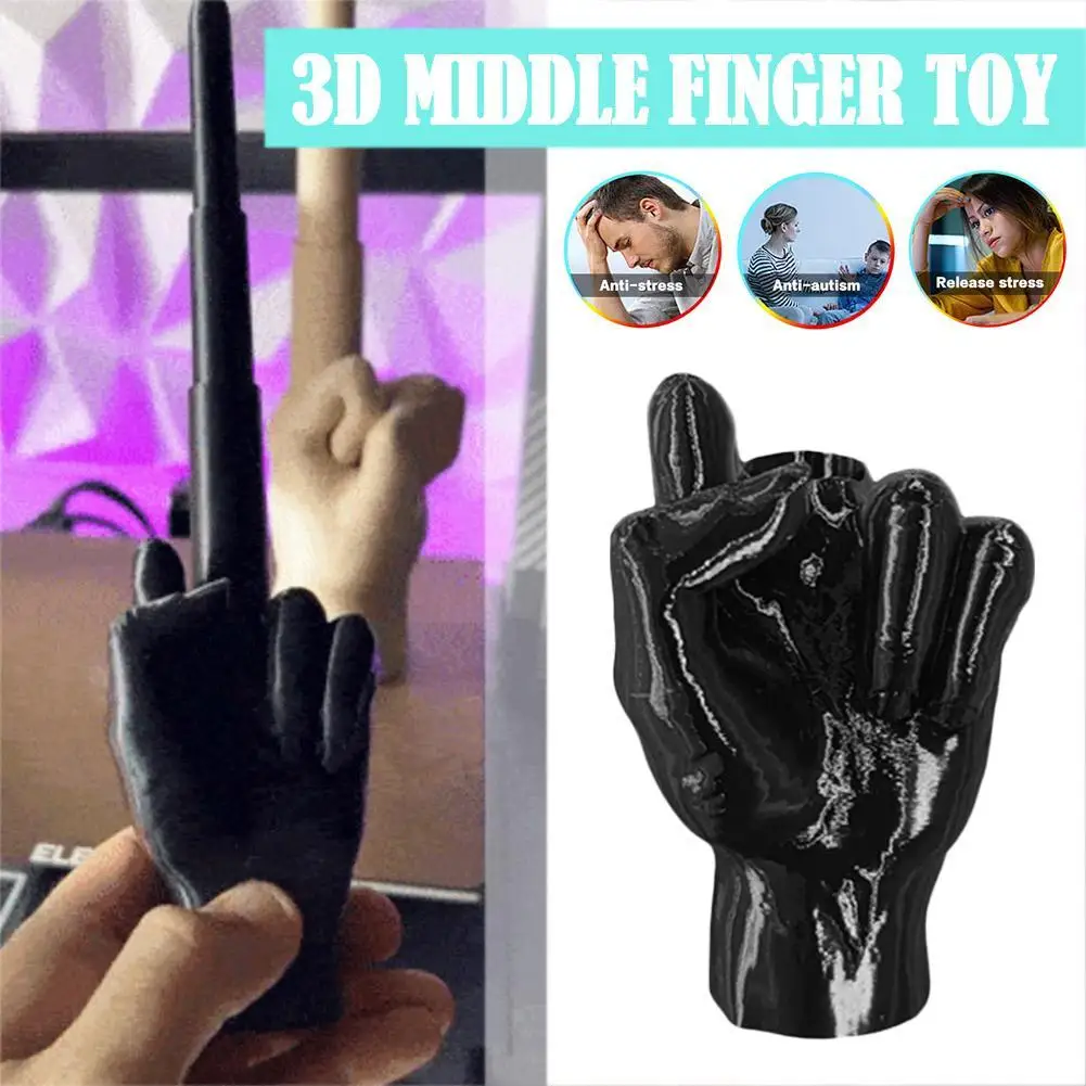 

3D Gravity Middle Finger Stretchable Decompression Creative Retractable Middle Finger Toy 3D Printing Gravity Sword Gifts