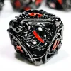 DnD Metal Dice Set - Hollow Skull Black Zinc Alloy 7pc Polyhedral Dice for Dungeons and Dragons RPG Games 3