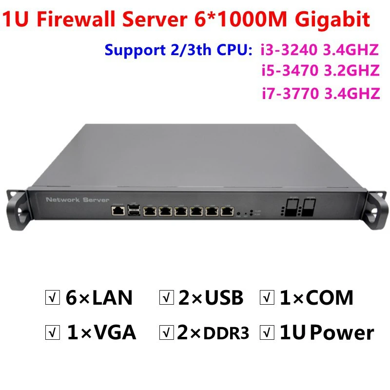 1u Firewall Server 6 Gigabit Lan Intel Core I5 3470 3 2g 8g Ram Ssd Broadband Vpn Routermikrotik Pfsense Ros Etc Barebone Mini Pc Aliexpress