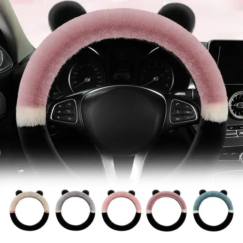 

Car Steering Wheel Covers Lovely Ear-Shaped Steering Cover 15 Inch Anti-Skid Steering Wheel Protector Cover Car Accessories