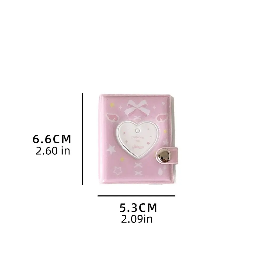Butterfly Love Heart Mini Photo Album Keychain with Snap Closure