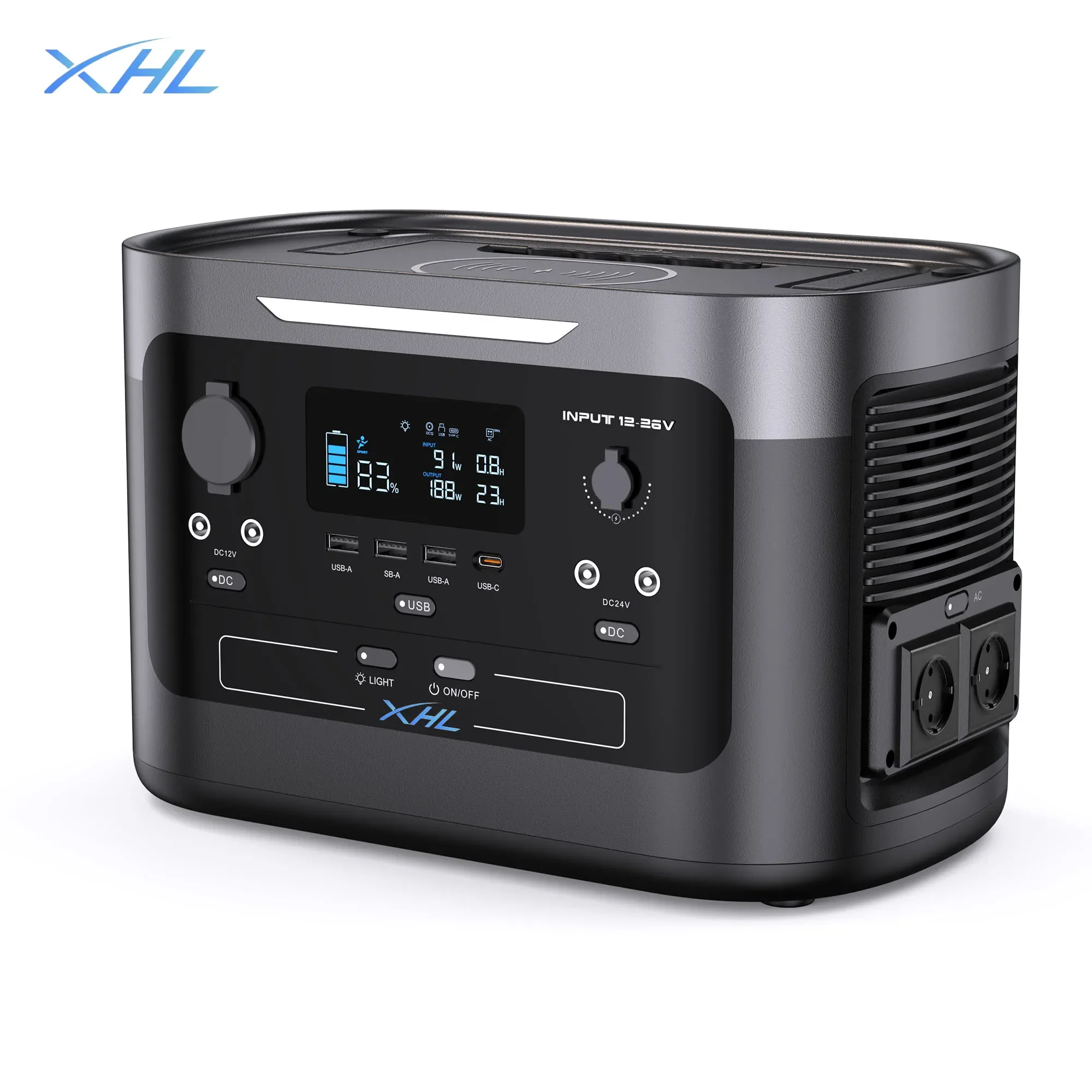 

XHL Manufacturer Energy Storage Power 100W 896Wh USB Type C DC AC Output Portable Power Station 1000w Lifepo4 110v 220V
