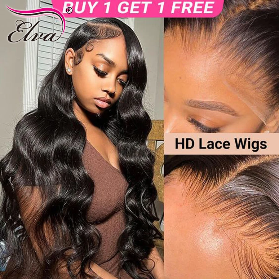 

Real HD Lace Front Wig TRUE Hair Length Pre Plucked Body Wave 13x6 13x4 5x6 6x6 7x7 HD Lace Frontal/Closure Raw Human Hair Elva