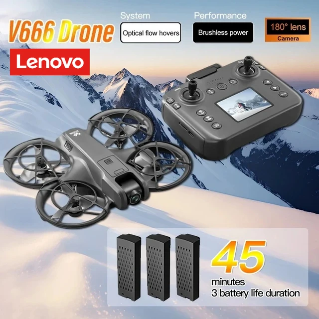 Lenovo V666 Mini Drone 4K Professional Aerial 8k Dual Camera Intelligent obstacle avoidance  Brushless Quadcopter Kid RC Toys