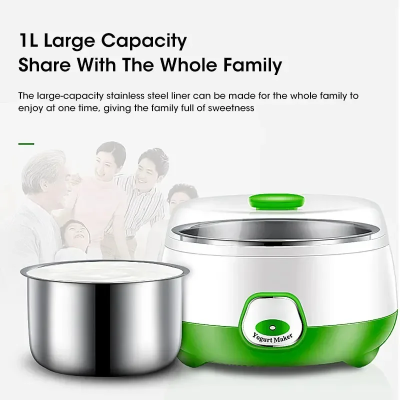 Electric Mini Yogurt Maker 1L Automatic Multifunctional 220V Household Rice Wine Maker DIY Yogurt And Natto Fermenting Machine