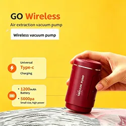Portable Electric Vacuum Pump for Space - Saving Storage Bags - Air Compressor for Clothes and Blankets, Perfect for Home and Travel Organizing (Style 3 Red)