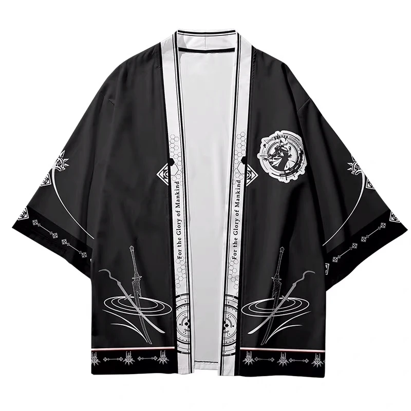 Game NieR:Automata Costume YoRHa No. 2 Type B Kimono Chiffon Coat T-Shirt Cosplay Cloak Unisex Fashion Suit