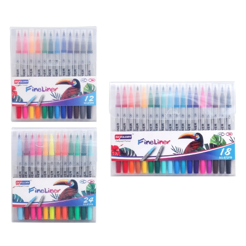 

Multicolor Watercolor Brush Pens Set Unique Drop-shaped Pen Cap Writing Smoothly