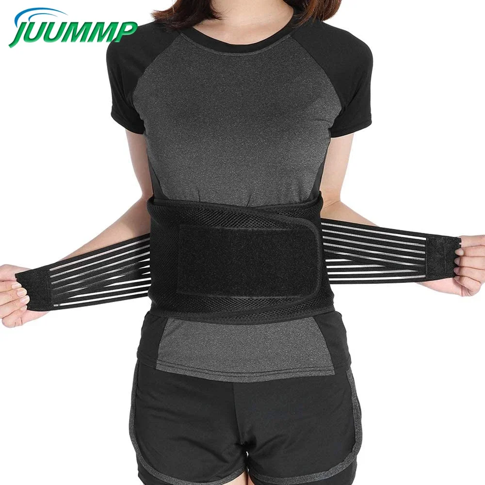 

JUUMMP Double Pull Back Lumbar Support Belt Adjustable Waist Orthopedic Corset Men Women Sports Gym Lower Back Pain Relief