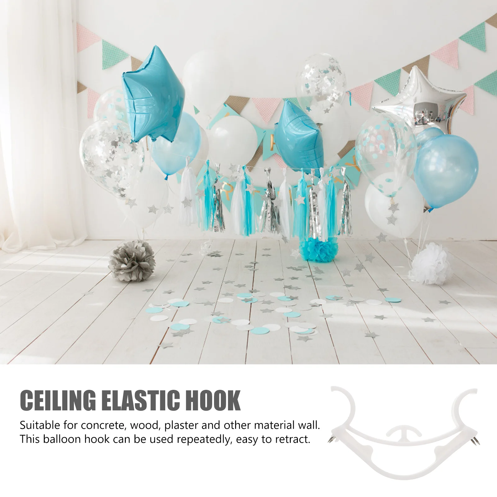 8Pcs Balloon Hook Wall Mount Hooks Multi Purpose Hooks Banner Hook Garland Clamps Ceiling Party Decoration Supplies