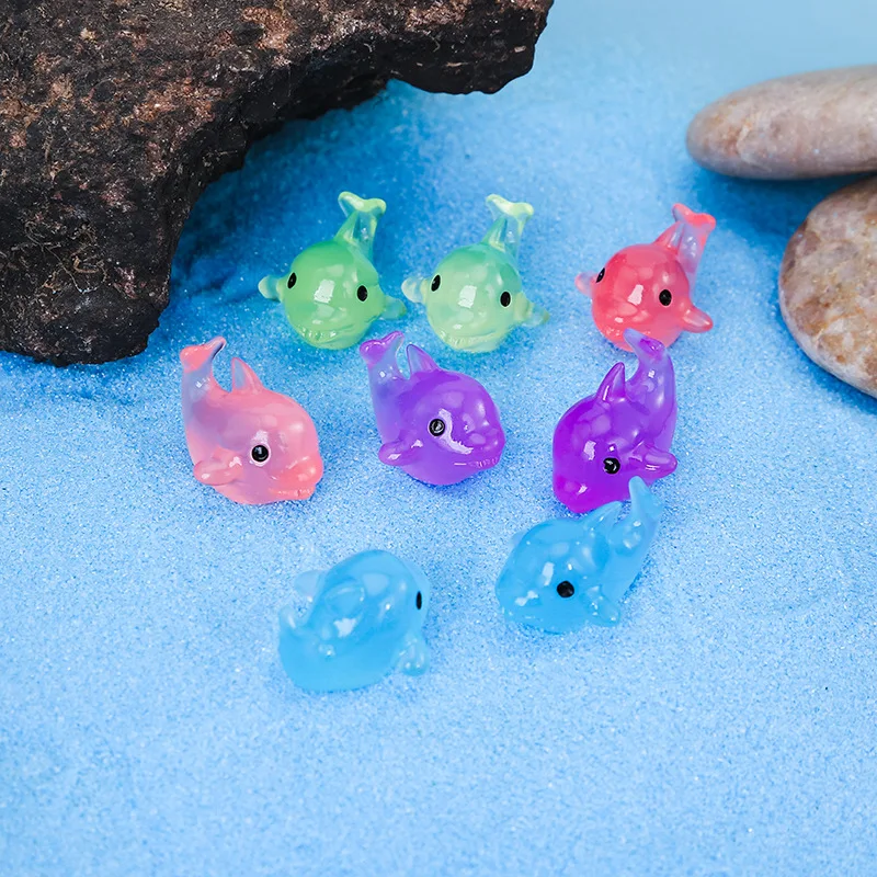 POPETPOP 2 Set Di Mini Delfini Per Acquario Statuette in Resina Per Animali Da Giardino Decorazioni Per La Casa/esterno 40 Pezzi*2