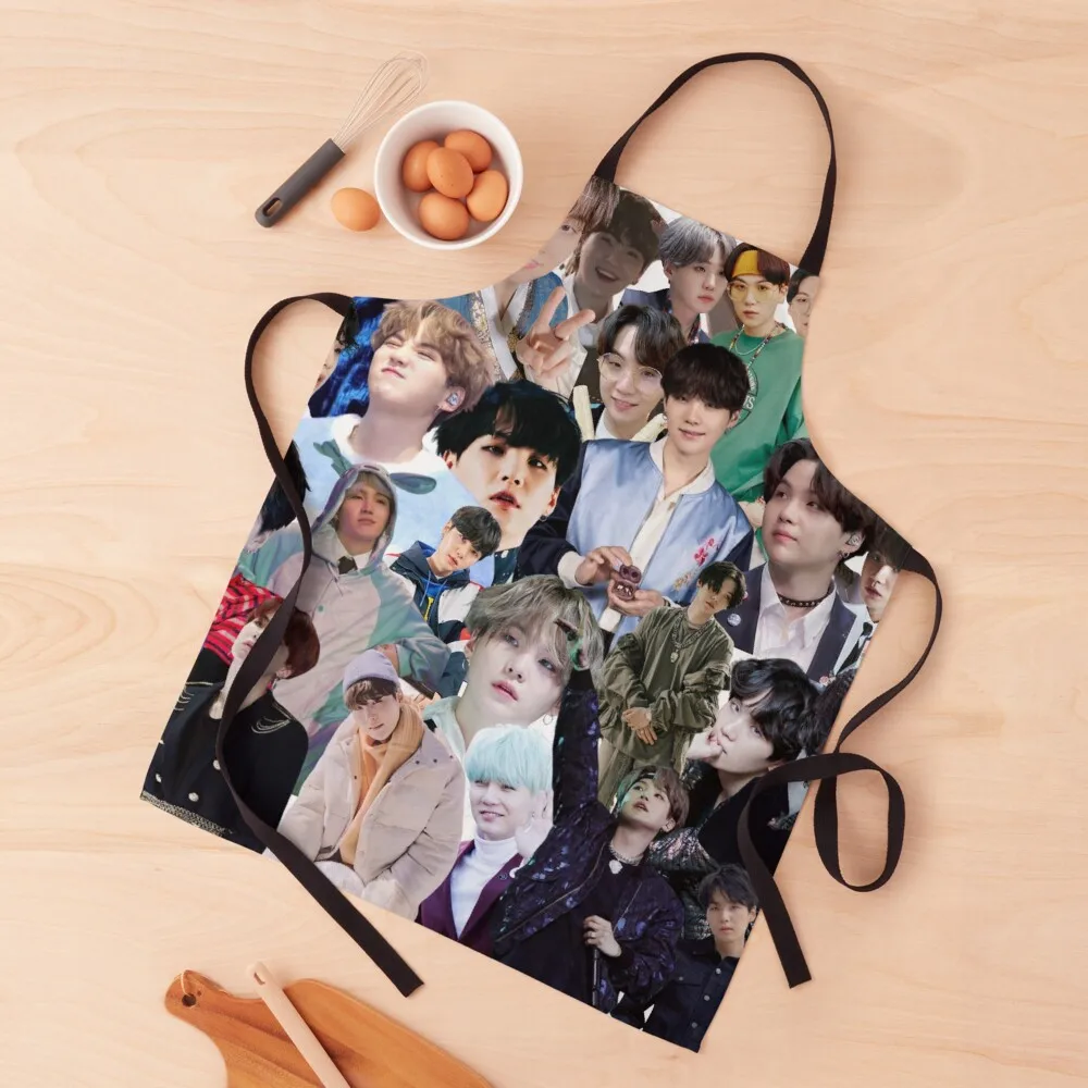 

Suga/Min Yoongi Photo Collage Apron waterproof for women Art For Home Accessories Dress Apron