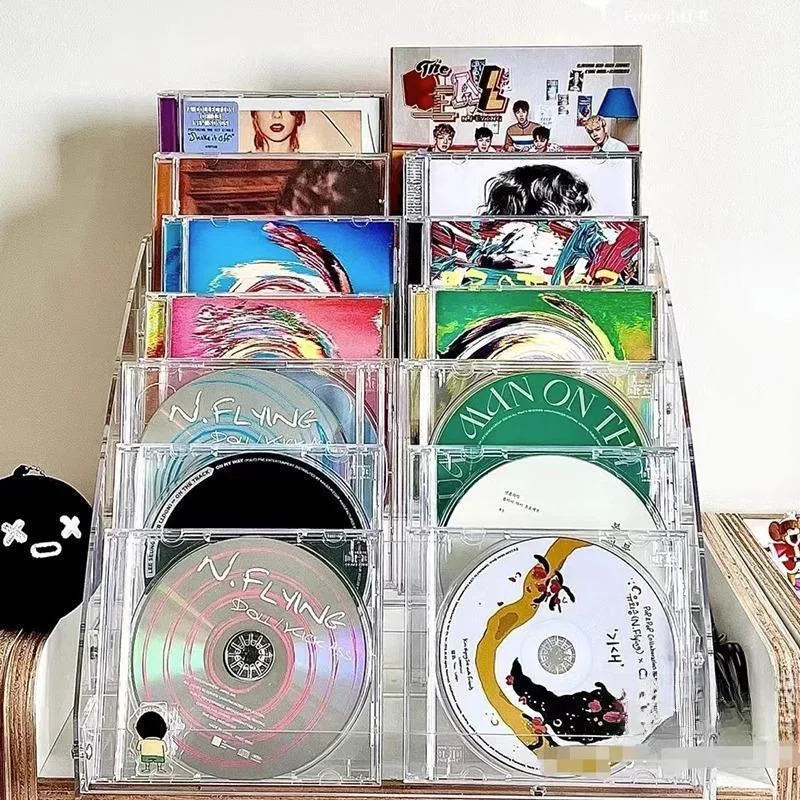 유명 가수 CD 잡지 애니메이션 소품 정리대 수납 홈 데코레이션 디스플레이 캐비닛 아크릴 CD 앨범 디스플레이 랙