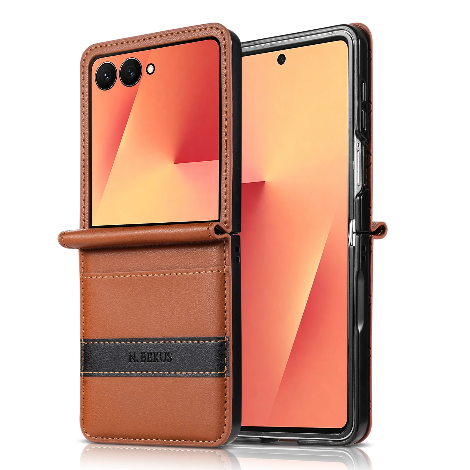 Luxury Splice Leather Wallet Card Holder Case with Kickstand and RFID Protection