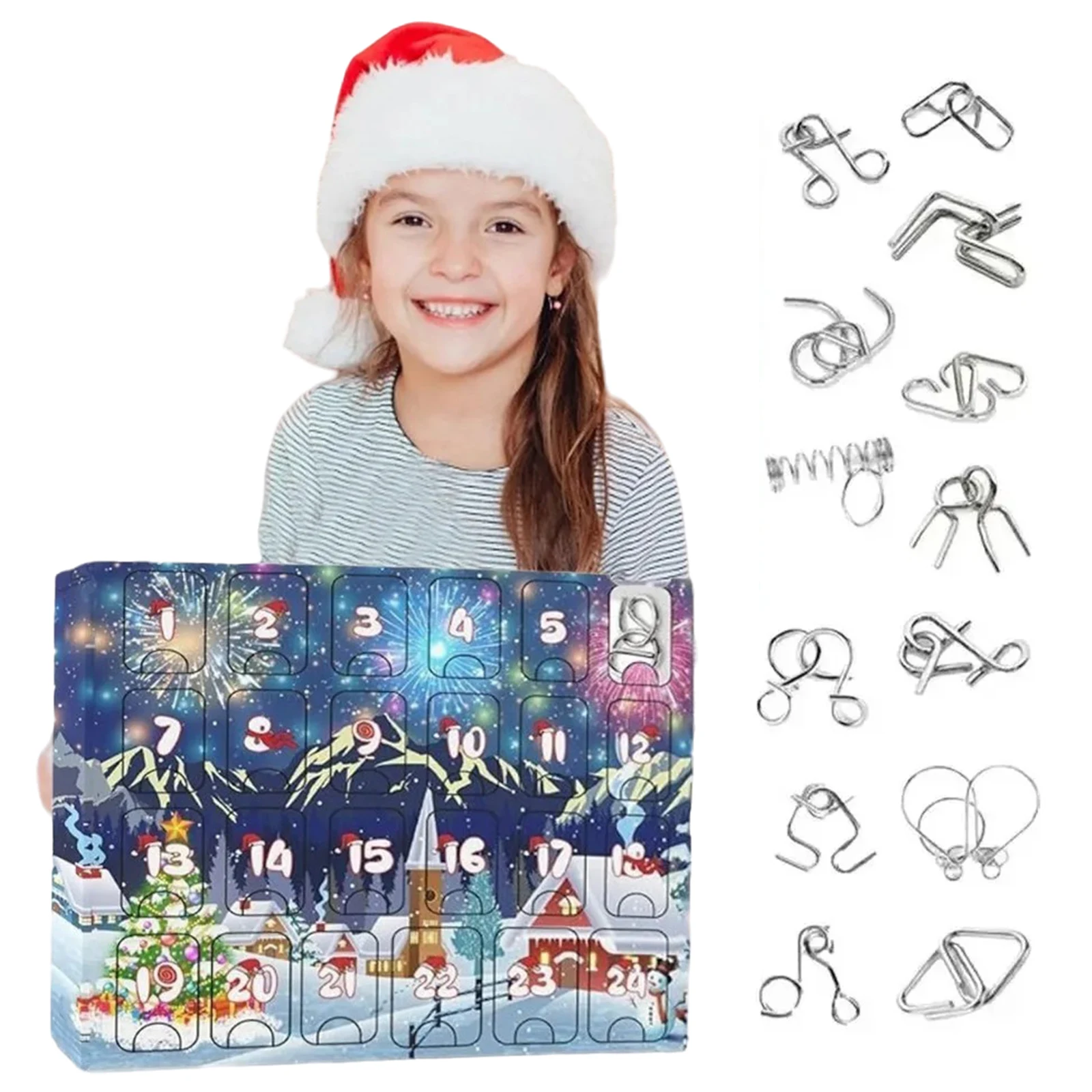 Advent Calendar 2025 Brain Teaser Puzzles 24 Days Christmas Countdown Calendar Xmas Gifts for Boys Girls Teens Adults
