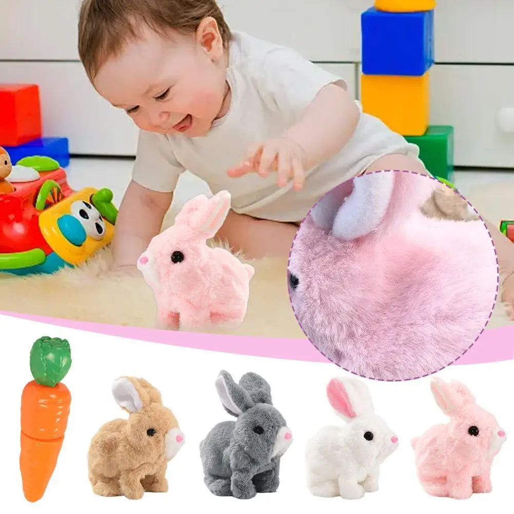 

Simulation Electric Toy Cartoon Trumpet Solid Color Plush Interactive Rabbit Battery Animal Doll Daily Play 3+ Easter Rabbit