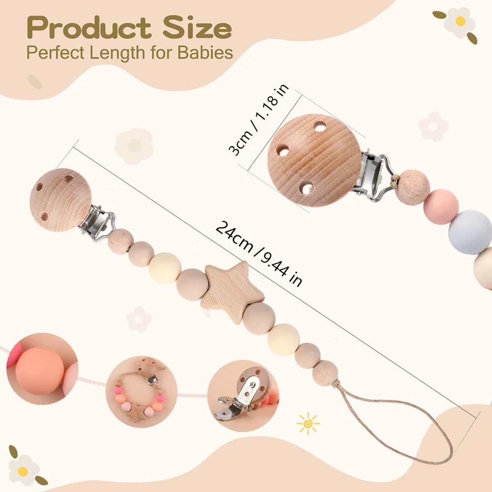 Personalized Baby Pacifier Clip Name Infant Dummy Clip Baby Souvenir Newborn Gift Wood Supplies New Mother Gift pacifier chain pacifier clip pacifier accessories