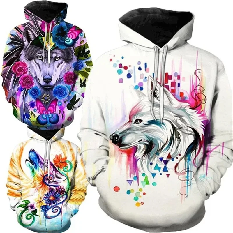 

New Chroma Wolf 3D Print Sports Hoodies Unisex Casual Fashion Pullover Hoodie Sweatshirts Cool Tops Funny Hooded 100-4XL Apparel