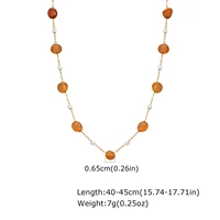 Boho-Collier de plage en pierre naturelle irrégulière pour femmes, colliers de la présidence, acier inoxydable 216.239.perle diversifier, cadeau de bijoux 5