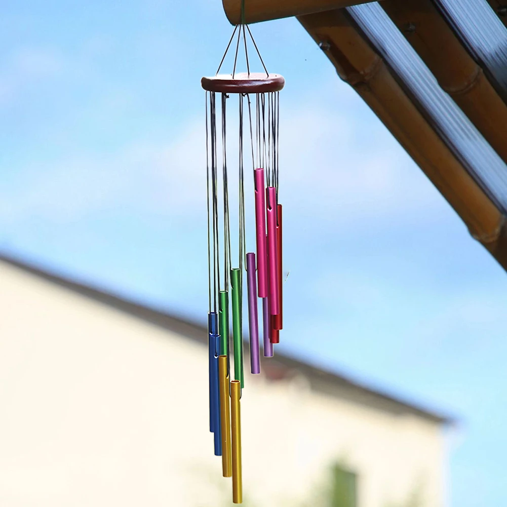 Wind Chimes for Garden 12 Metal Tubes with Hook Metal Pipe Wind Chimes Bells Hanging Balcony Outdoor Yard Garden Home Decoration 5