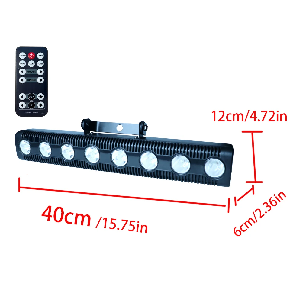 Wall Wash Lamp 8 LED RGBW 4IN1 DMX Wall Wash Lamp DJ Disco Party Par Stage Light Effect for Dance Bar Holiday Wedding Xmas Halloween Decorate