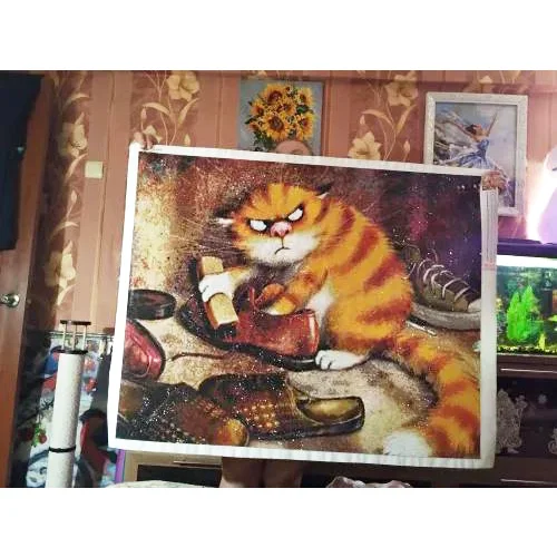Diamond Painting Evershine Diamond Painting Cat Diamond Embroidery Full Square Cartoon Animal Mosaic Cross Stitch Kit Home Decoration