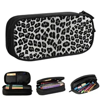 Classic Snow Leopard Print Pencil Case Animal Skin Pencilcases Pen Box Kids Big Capacity Bags Students School Gifts Stationery 1