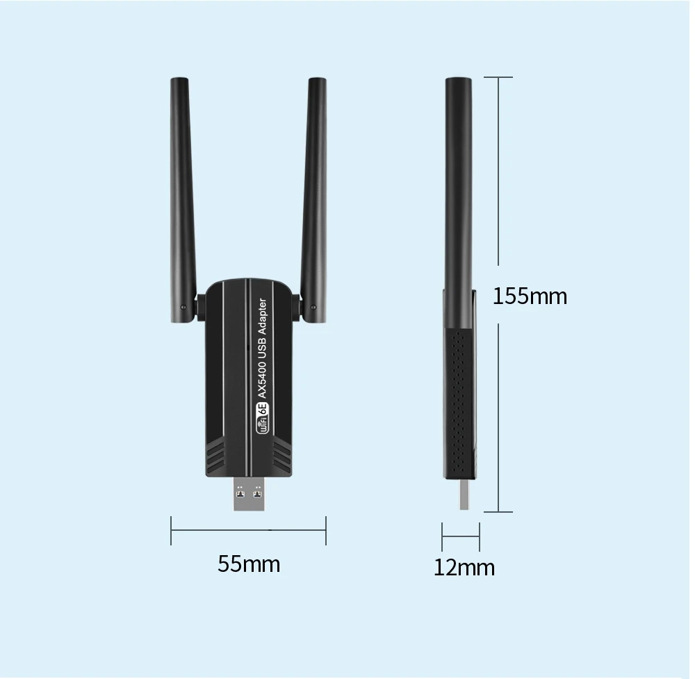 Фото WiFi-адаптер Wifi6E USB, 5400 Мбит/с, USB 3,0 №5