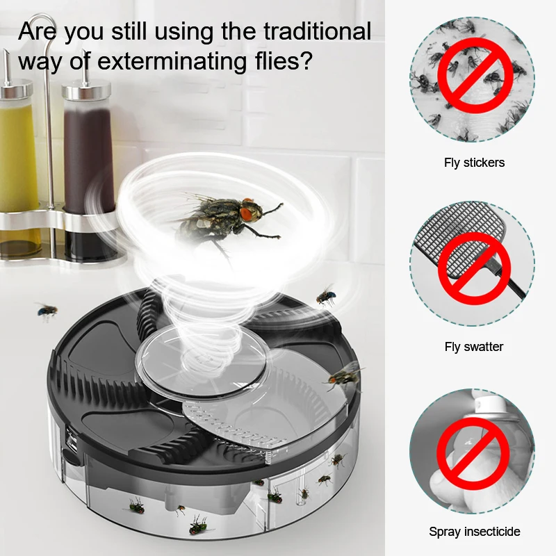 Piège à mouches électrique automatique, piège à insectes USB, sécurité,  économie d'environnement, répulsif anti-mouche contre les mouches,  dispositif de cuisine - AliExpress