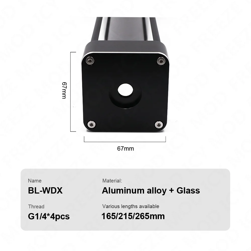 Zemod-cubo Tanque de Água com Display Lcd Reservatório de Vidro Cubóide Refrigeração Líquida Temperatura Mais Baixa Bl-wdx 165 mm 215 mm 265 mm Comprimento - Imagem 4