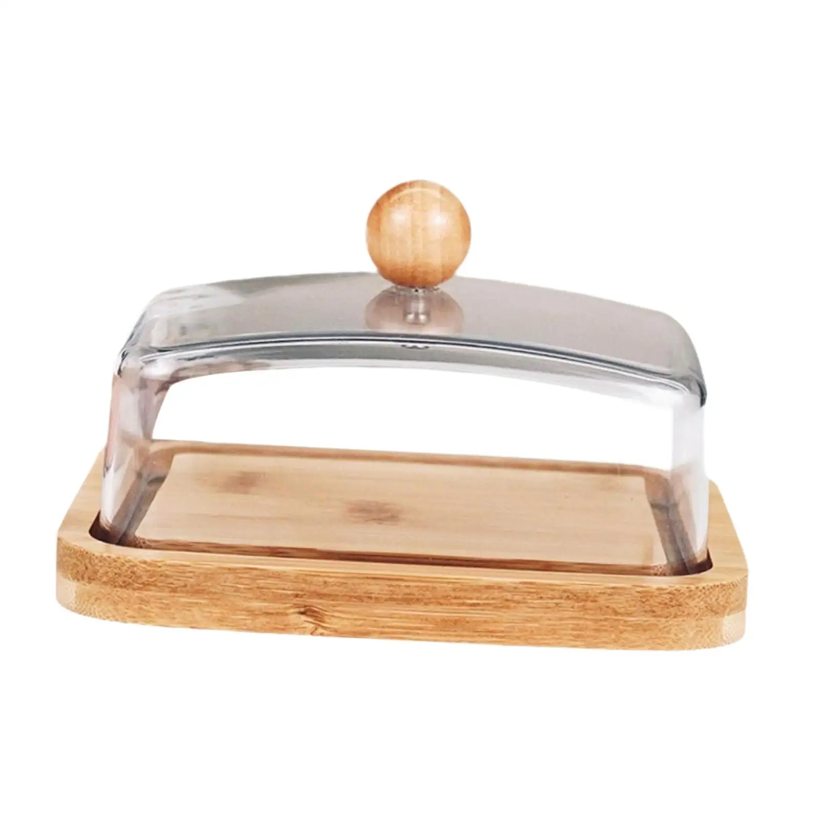 Bamboo Butter Dish with Cover Minimalist Rectangular Butter Tray Butter Container for Bar Dining Room Fridge Hotel Household