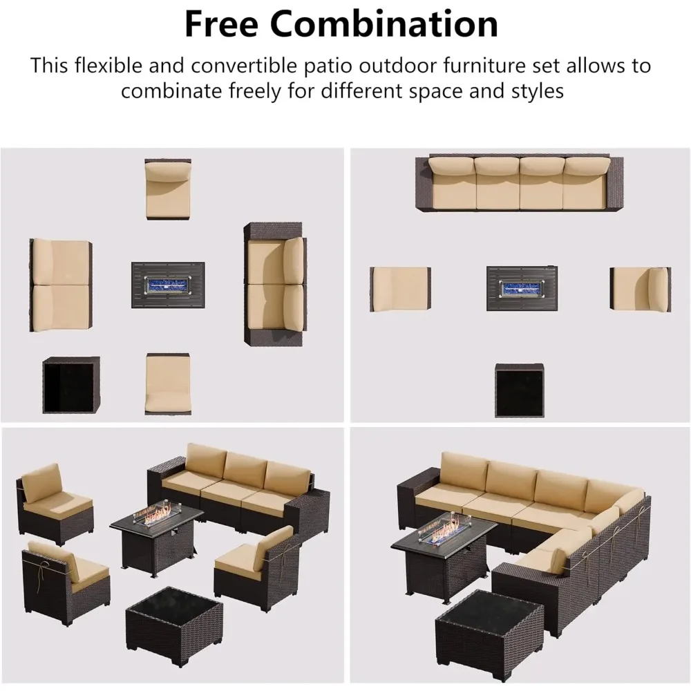 Patio Furniture Set Sofa 7-pcs 6