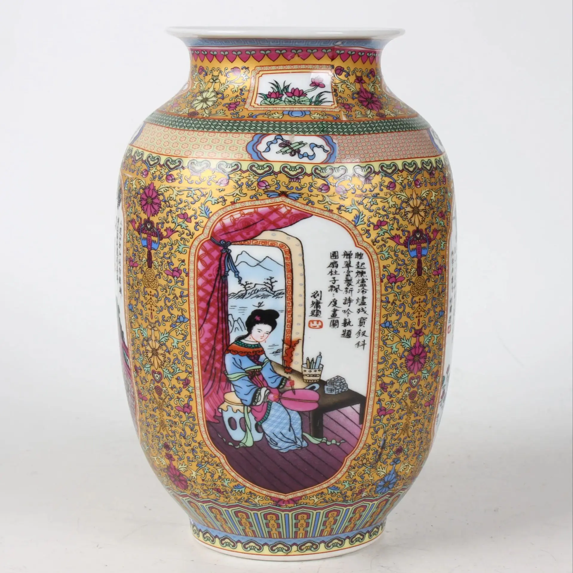 

Коллекция китайских складных антиквариатных керамических изделий ручной росписи, искусственные украшения для дома, выставки с логотипом Qianlong