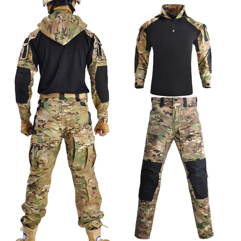 

HAN WILD Tactical Camo Suit Multicam Combat Uniform Hiking Shirt Hunting Pants Airsoft Military Suits Army Training Uniforms