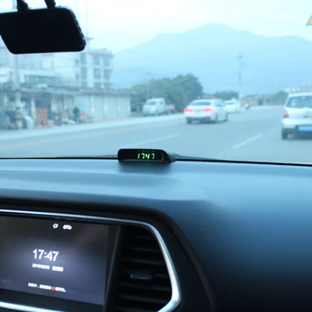 Auto Uhr Auto interne Stick-On Digitaluhr Solar betriebene 24-Stunden- Autouhr mit eingebauter Batterie Auto Dekoration Zubehör - AliExpress