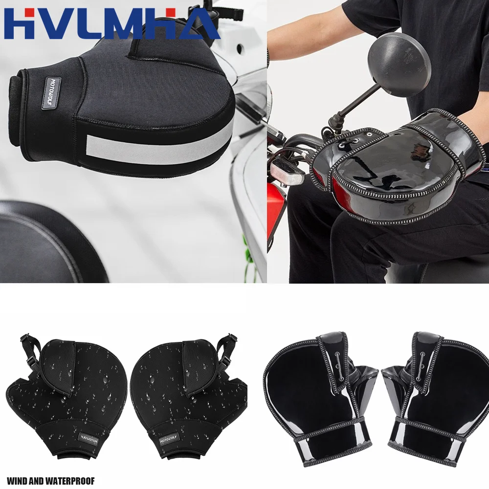 NEWBOLER-사이클링 장갑, 남성 스포츠 전체 손가락 미끄럼 방지 젤 패드 오토바이 MTB 도로 자전거 겨울 긴 손가락 장갑 9 오토바이 스쿠터 두꺼운 따뜻한 핸들바, 머프 그립 핸들바, 방수 라이딩 보호, 겨울 보온 커버 장갑