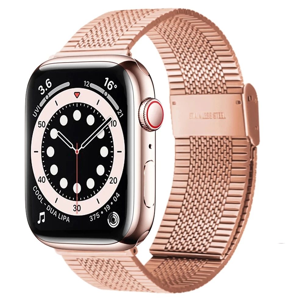 Металлический ремешок Миланская петля для Apple watch band 7 45 мм 44 40 iWatch Series 42 38 браслет