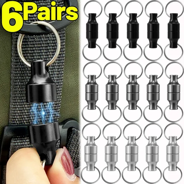 Anti-Loss Magnetic Keychain with Carbon Steel Holder for Travel and Outdoor Use